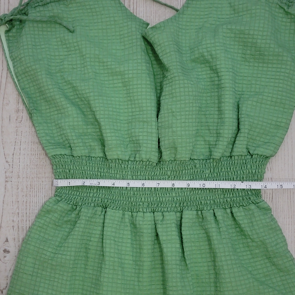 NWT Entro Green Gingham Maxi Dress Small Cottagecore Prairie - Picture 3 of 10